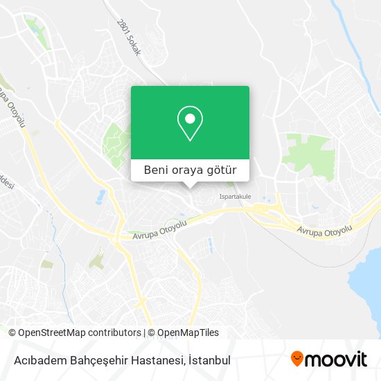 Acıbadem Bahçeşehir Hastanesi harita