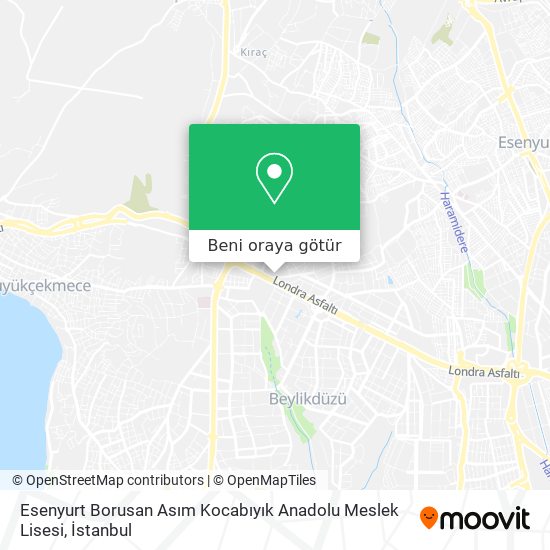 Esenyurt Borusan Asım Kocabıyık Anadolu Meslek Lisesi harita