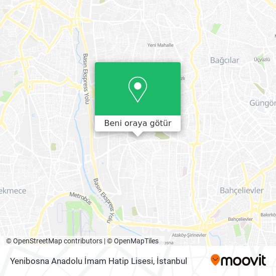 Yenibosna Anadolu İmam Hatip Lisesi harita