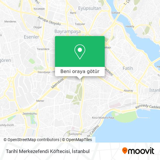 Tarihî Merkezefendi Köftecisi harita