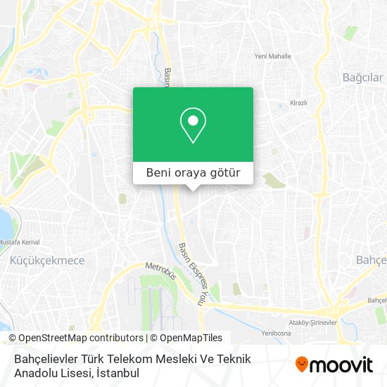Bahçelievler Türk Telekom Mesleki Ve Teknik Anadolu Lisesi harita