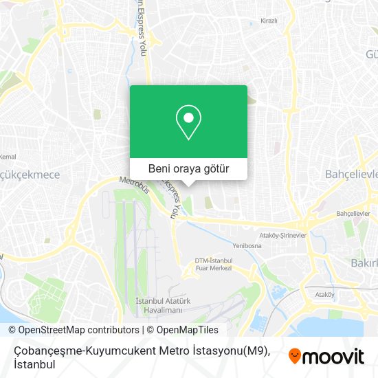 Çobançeşme-Kuyumcukent Metro İstasyonu(M9) harita