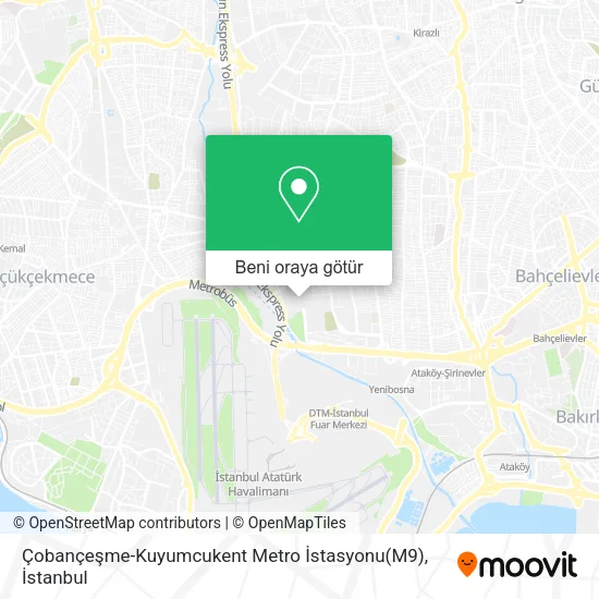 Çobançeşme-Kuyumcukent Metro İstasyonu(M9) harita