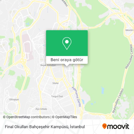 Final Okulları Bahçeşehir Kampüsü harita