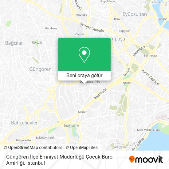 Güngören İlçe Emniyet Müdürlüğü Çocuk Büro Amirliği harita
