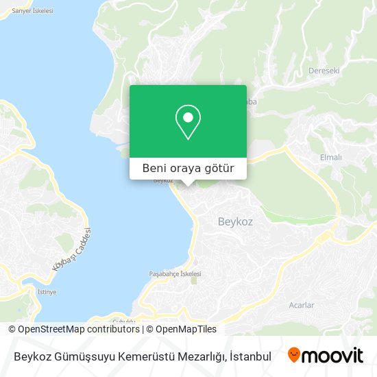 Beykoz Gümüşsuyu Kemerüstü Mezarlığı harita