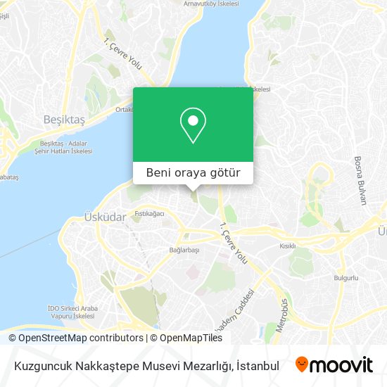 Kuzguncuk Nakkaştepe Musevi Mezarlığı harita