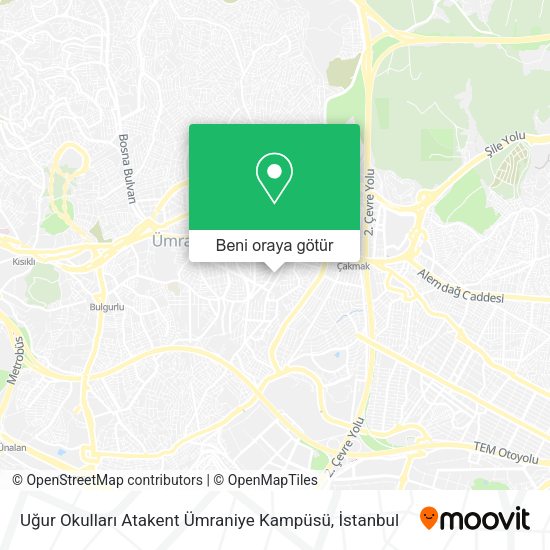 Uğur Okulları Atakent Ümraniye Kampüsü harita