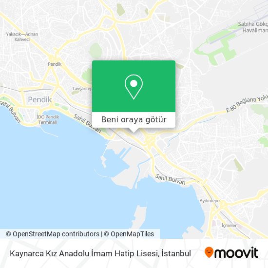 Kaynarca Kız Anadolu İmam Hatip Lisesi harita