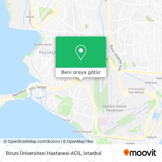 Biruni Üniversitesi Hastanesi-ACİL harita