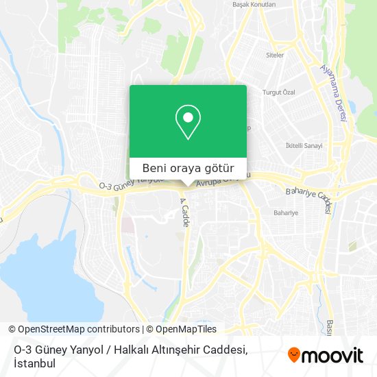 O-3 Güney Yanyol / Halkalı Altınşehir Caddesi harita