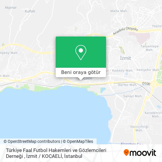 Türkiye Faal Futbol Hakemleri ve Gözlemcileri Derneği , İzmit / KOCAELİ harita