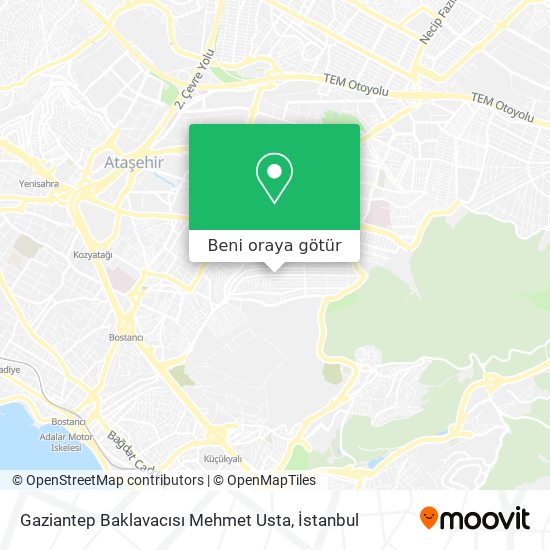 Gaziantep Baklavacısı Mehmet Usta harita