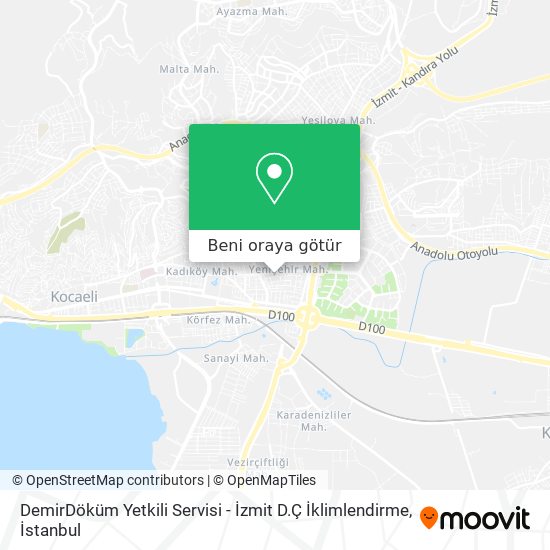DemirDöküm Yetkili Servisi - İzmit D.Ç İklimlendirme harita
