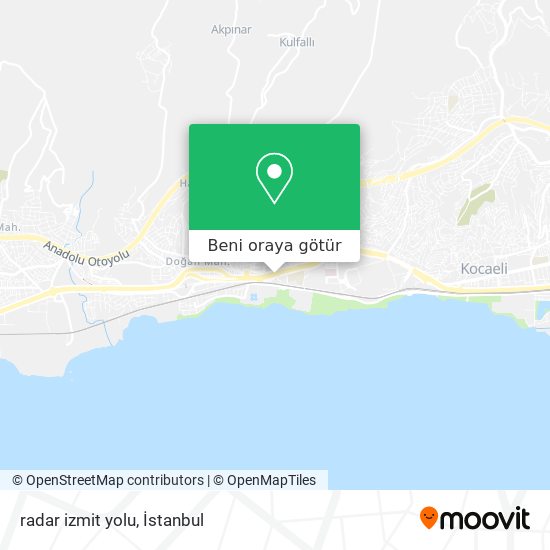 radar izmit yolu harita