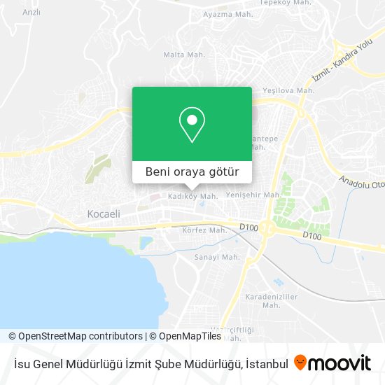 İsu Genel Müdürlüğü İzmit Şube Müdürlüğü harita