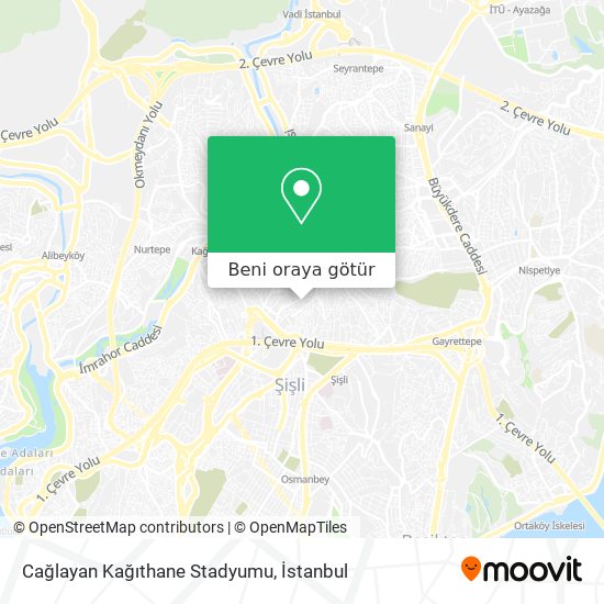 Cağlayan Kağıthane Stadyumu harita