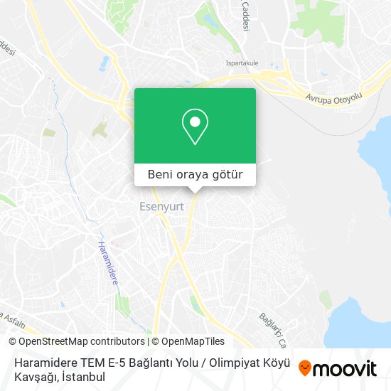 Haramidere TEM E-5 Bağlantı Yolu / Olimpiyat Köyü Kavşağı harita