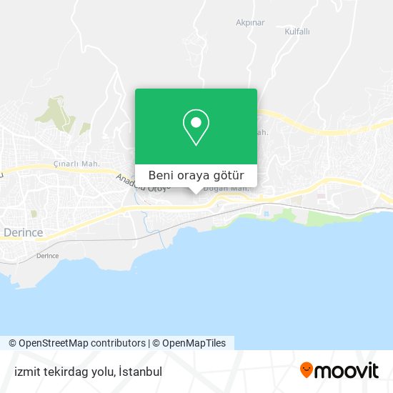 izmit tekirdag yolu harita
