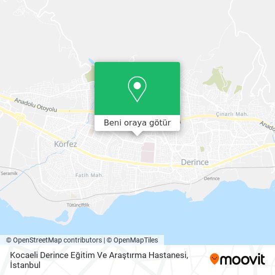 Kocaeli Derince Eğitim Ve Araştırma Hastanesi harita