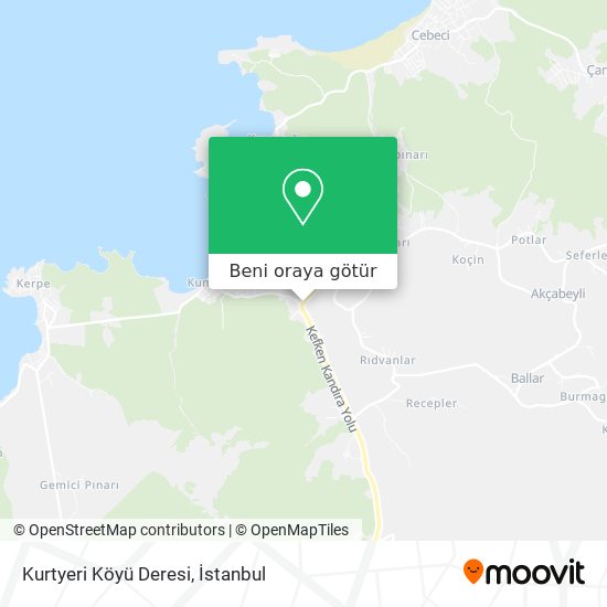 Kurtyeri Köyü Deresi harita