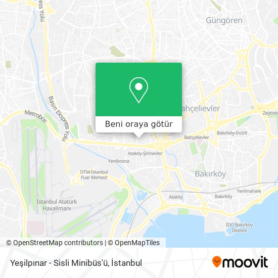 Yeşilpınar - Sisli Minibüs'ü harita