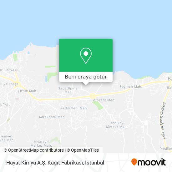 Hayat Kimya A.Ş. Kağıt Fabrikası harita