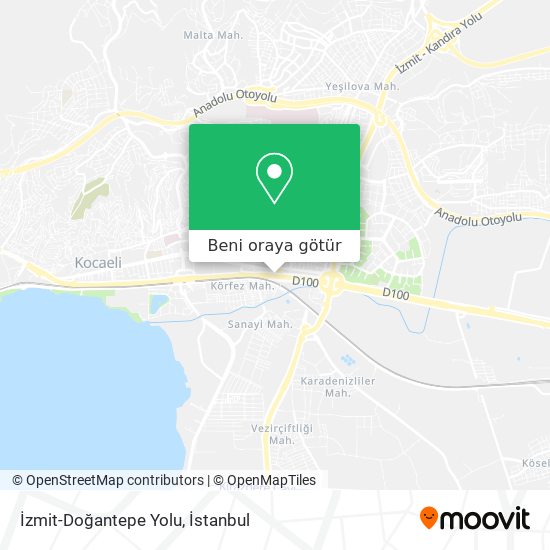 İzmit-Doğantepe Yolu harita