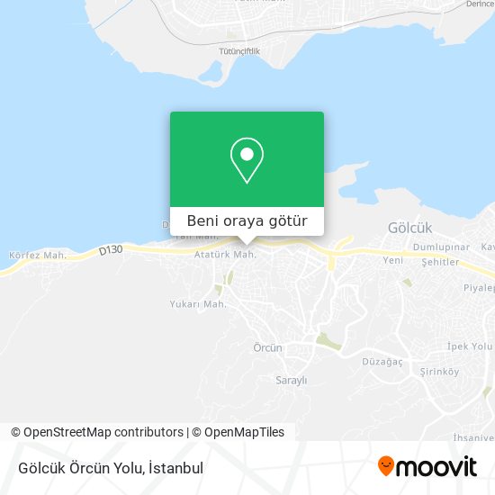 Gölcük Örcün Yolu harita