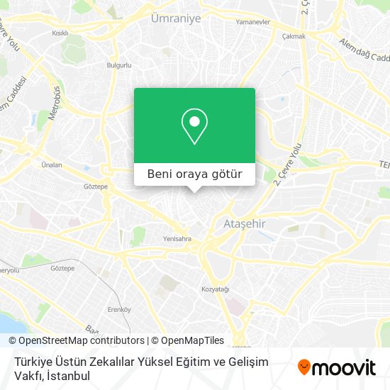 Türkiye Üstün Zekalılar Yüksel Eğitim ve Gelişim Vakfı harita