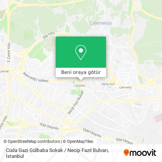 Cüda Gazi Gülbaba Sokak / Necip Fazıl Bulvarı harita