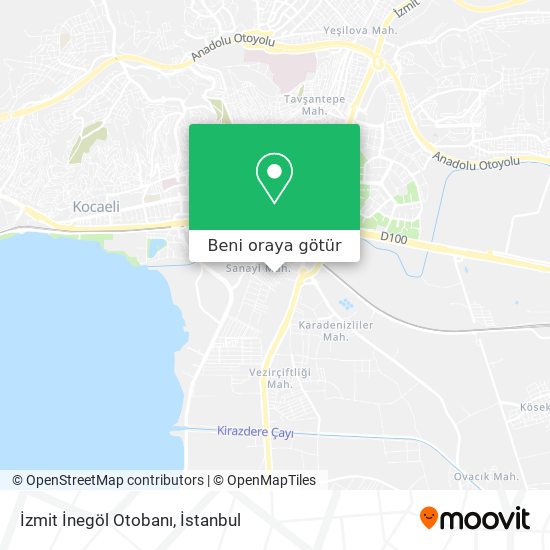 İzmit İnegöl Otobanı harita