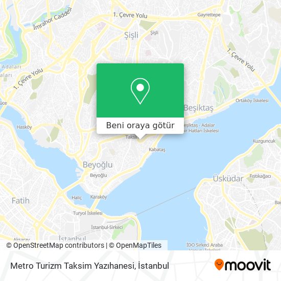 Metro Turizm Taksim Yazıhanesi harita