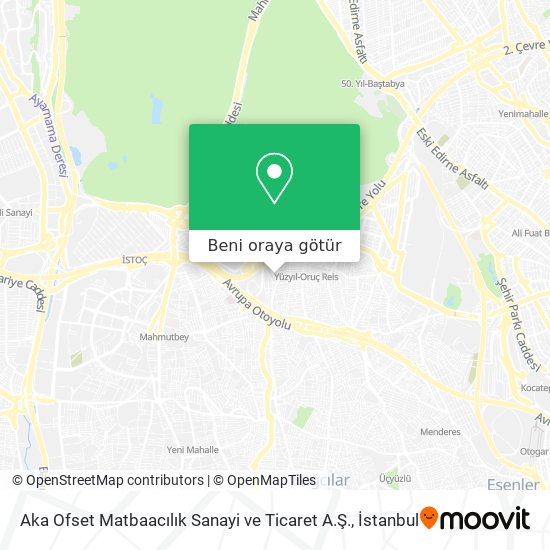Aka Ofset Matbaacılık Sanayi ve Ticaret A.Ş. harita