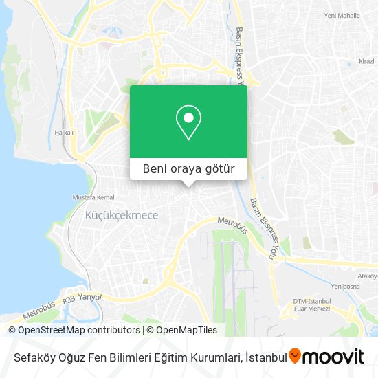 Sefaköy Oğuz Fen Bilimleri Eğitim Kurumlari harita