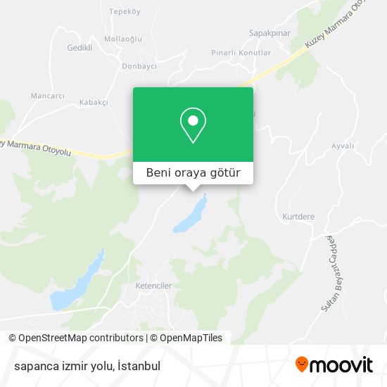 sapanca izmir yolu harita