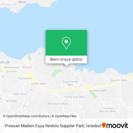 Pressan Madeni Eşya Yeniköy Supplier Park harita