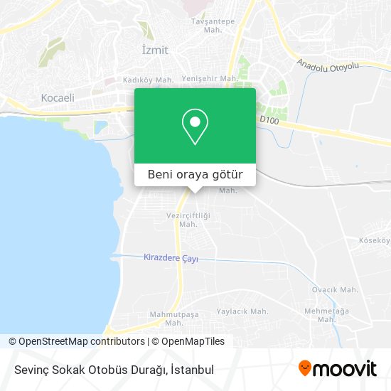 Sevinç Sokak Otobüs Durağı harita