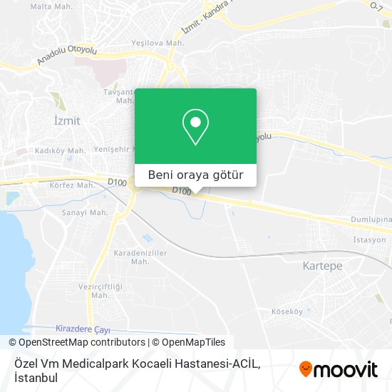 Özel Vm Medicalpark Kocaeli Hastanesi-ACİL harita