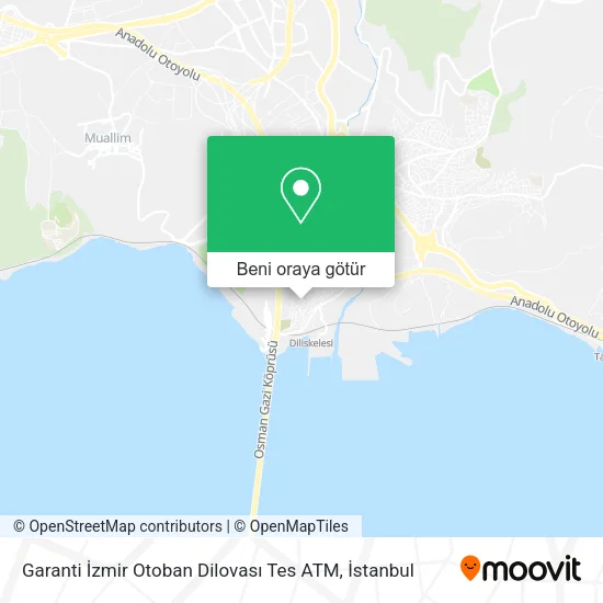 Garanti İzmir Otoban Dilovası Tes ATM harita