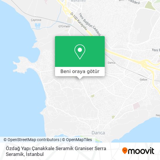 Özdağ Yapı Çanakkale Seramik Graniser Serra Seramik harita