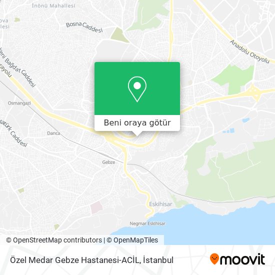 Özel Medar Gebze Hastanesi-ACİL harita