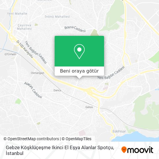 Gebze Köşklüçeşme Ikinci El Eşya Alanlar Spotçu harita