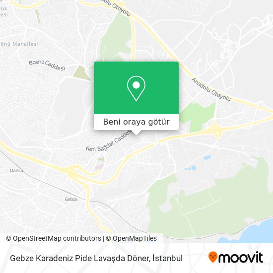 Gebze Karadeniz Pide Lavaşda Döner harita