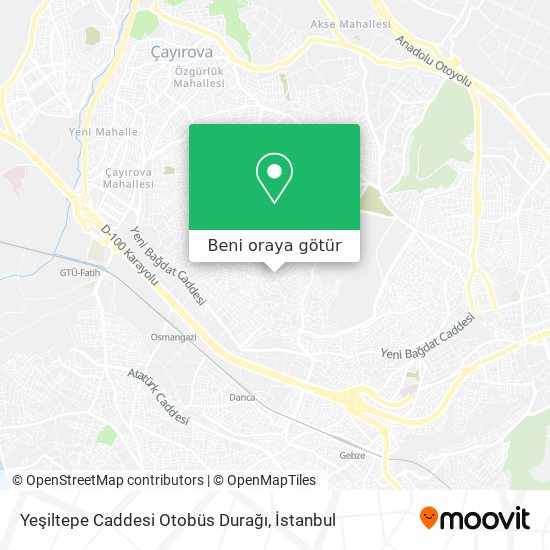 Yeşiltepe Caddesi Otobüs Durağı harita