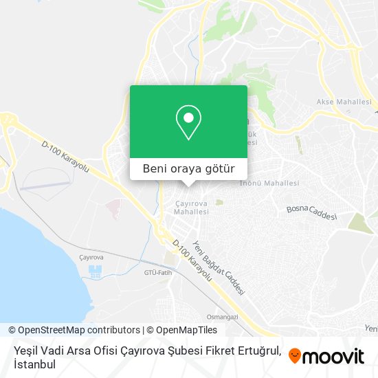 Yeşil Vadi Arsa Ofisi Çayırova Şubesi Fikret Ertuğrul harita