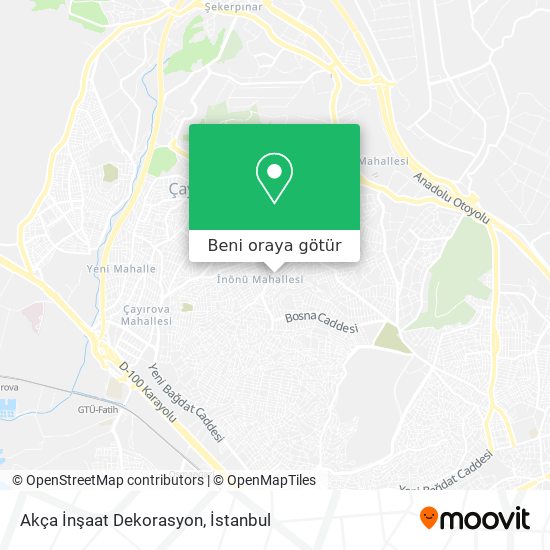 Akça İnşaat Dekorasyon harita