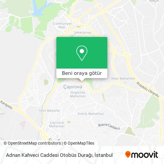 Adnan Kahveci Caddesi Otobüs Durağı harita