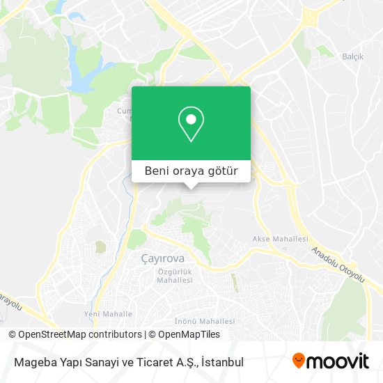 Mageba Yapı Sanayi ve Ticaret A.Ş. harita