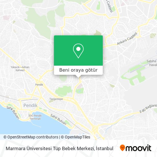 Marmara Üniversitesi Tüp Bebek Merkezi harita